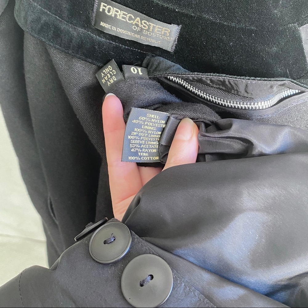 Vintage OS Trench Rain Coat Hood Warm Insert Black - Picture 7 of 8